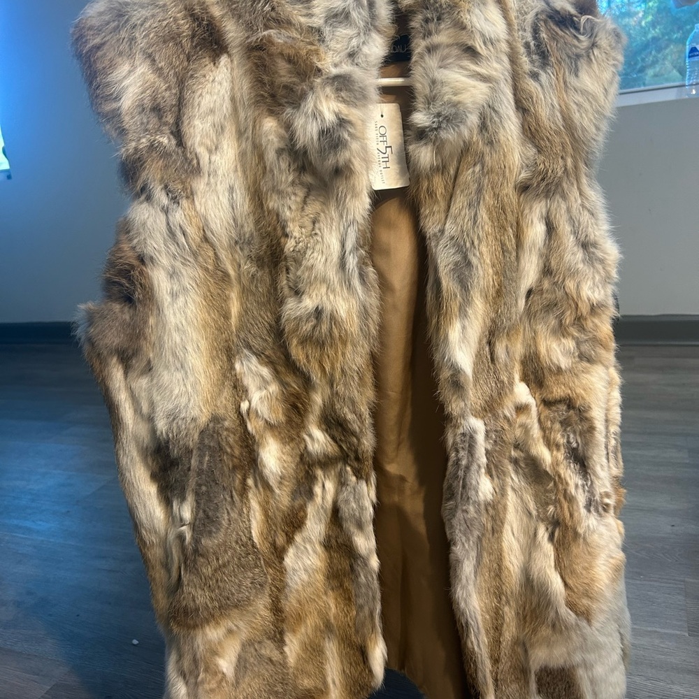Adrienne Landau Brown Fur Vest